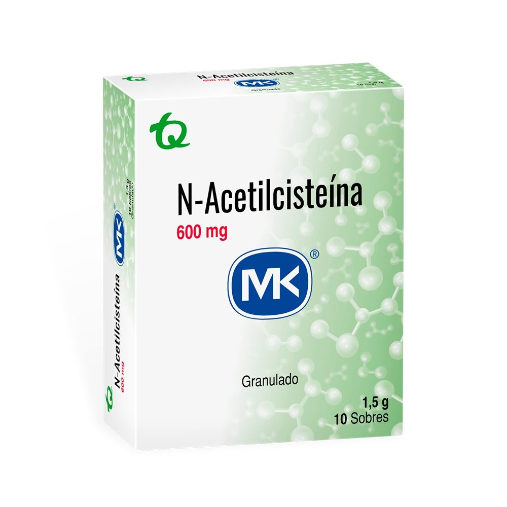 N-ACETILCISTEINA MK SOBRES 600 MG CAJA X 10 UNDS