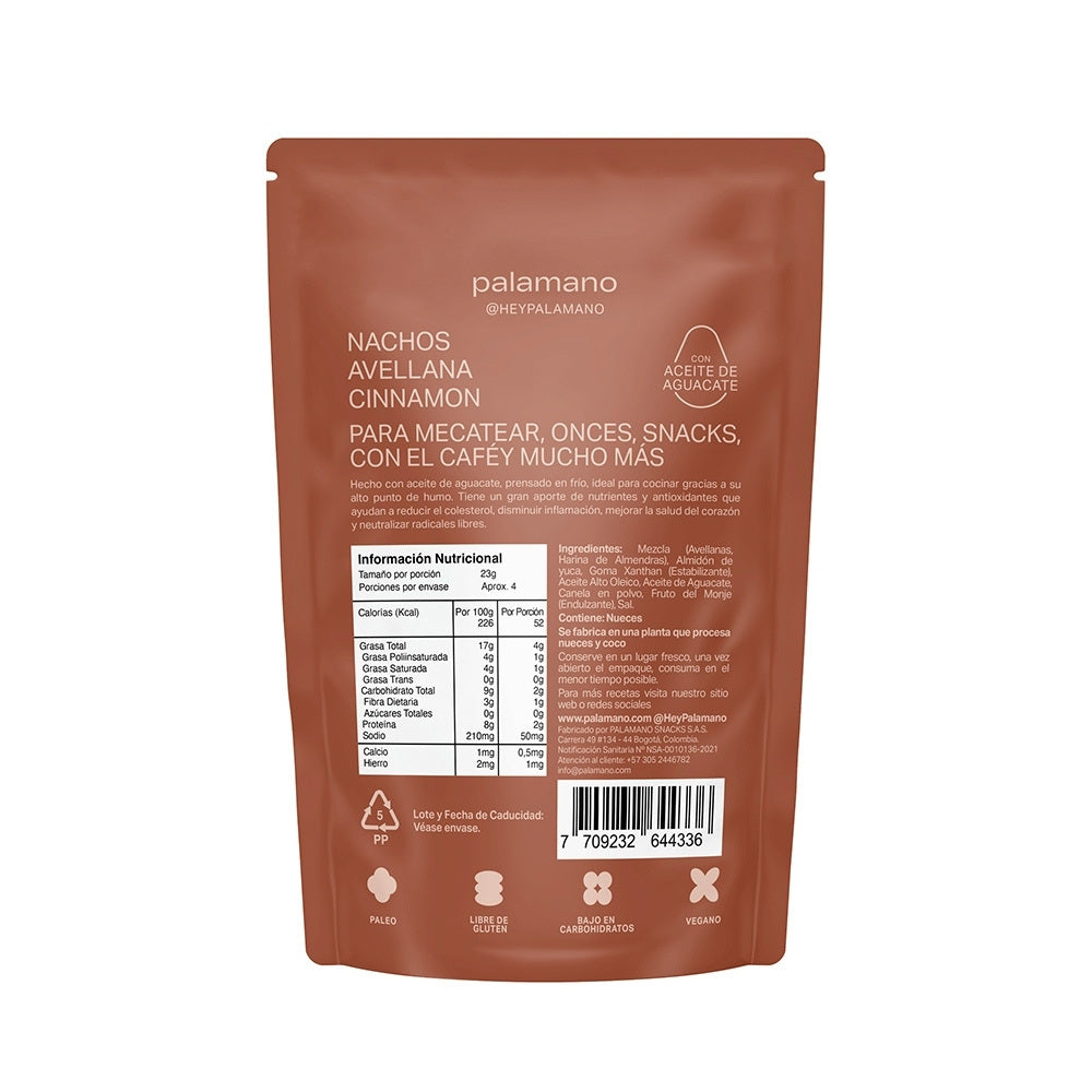 NACHOS PALAMANO AVELLANA CINNAMON DOYPACK 90 G