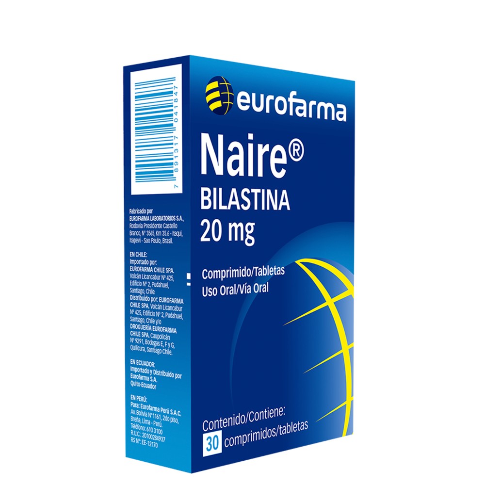 NAIRE (RG) (BILASTINA) TABLETAS 20 MG CAJA X 30 UNDS
