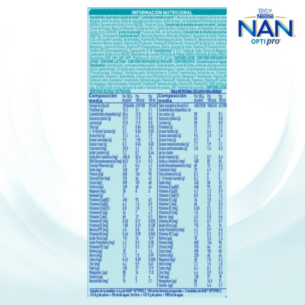 NAN OPTIPRO 2 POLVO LATA 900 G