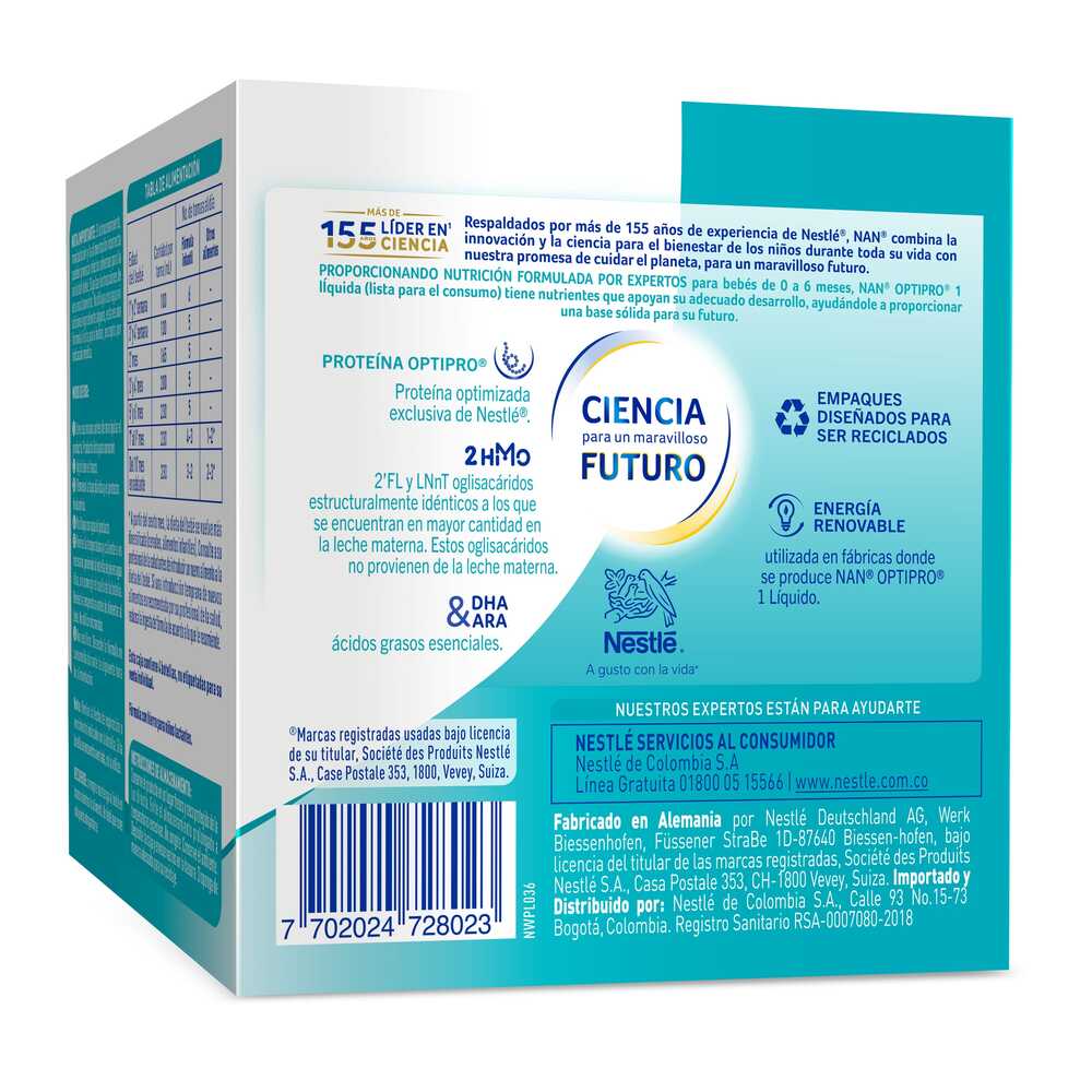 NAN OPTIPRO RTF LIQUIDO BOTELLA 4X70ML