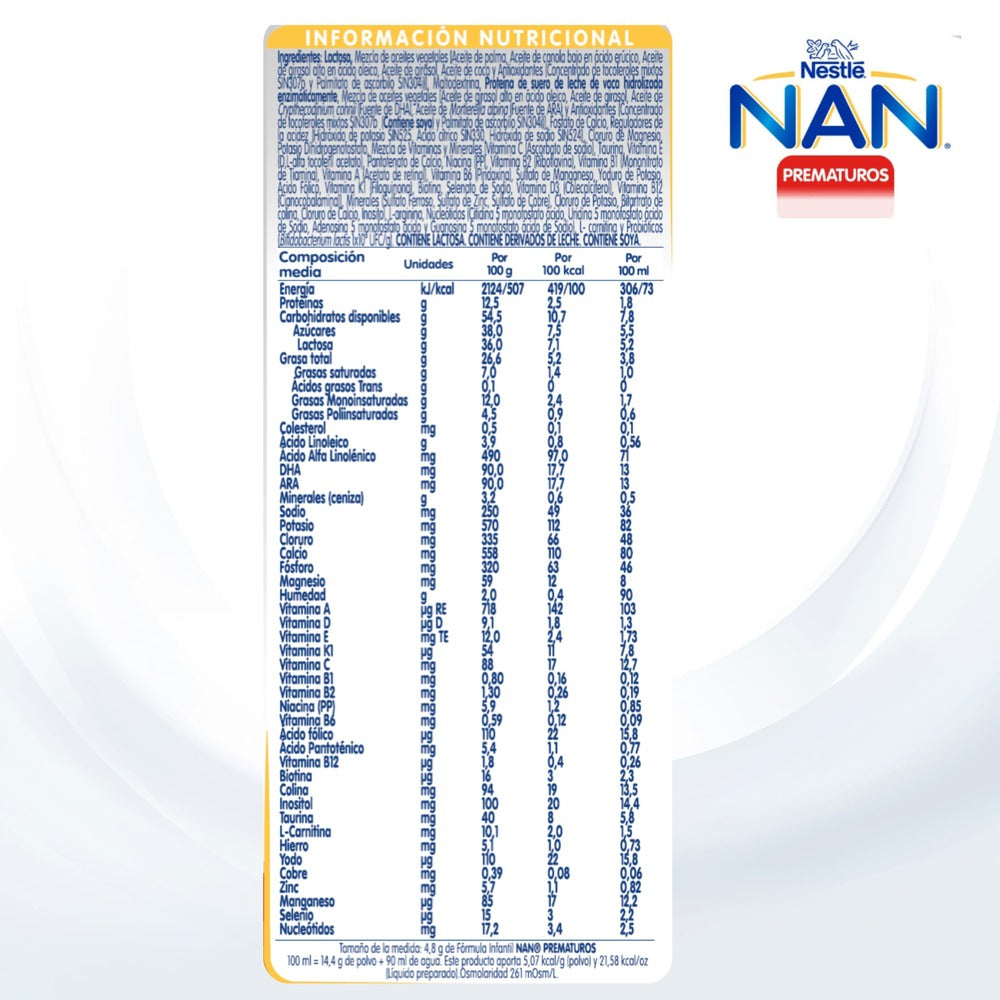 NAN PREMATUROS POLVO LATA 400 G
