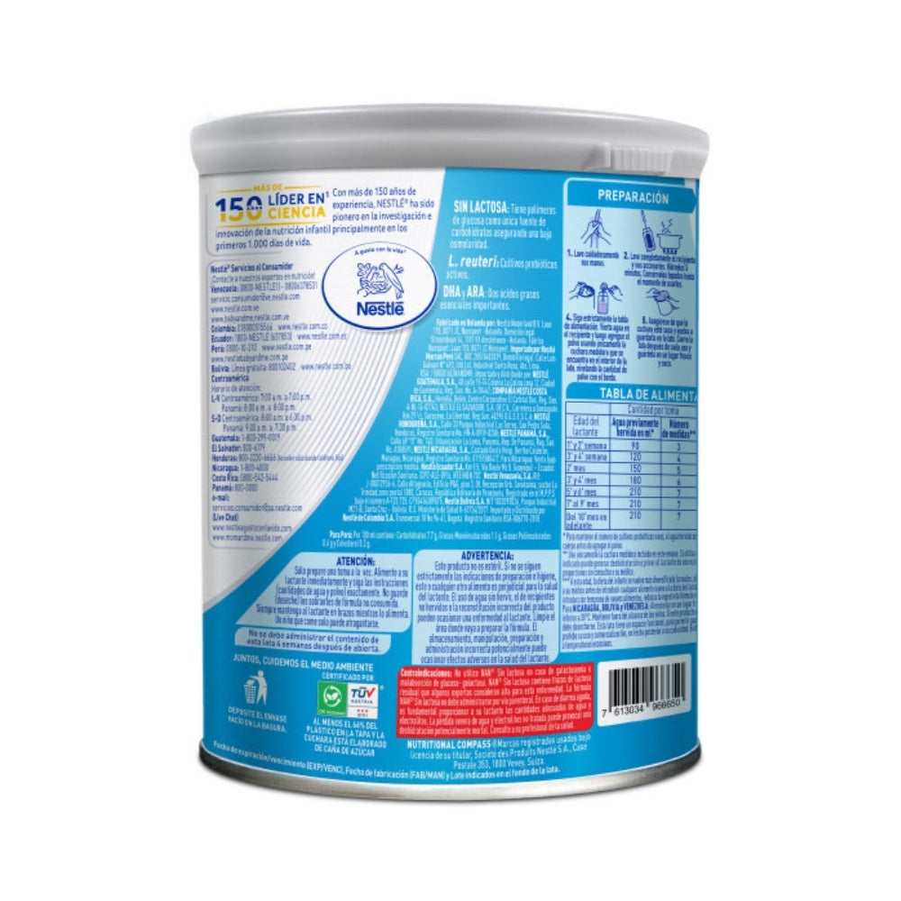 NAN SIN LACTOSA POLVO LATA 400 G