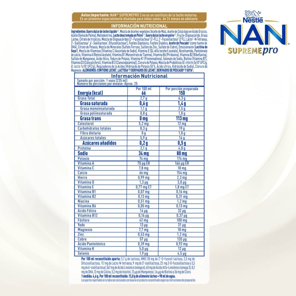 NAN SUPREME HMO 3 POLVO LATA 800 G
