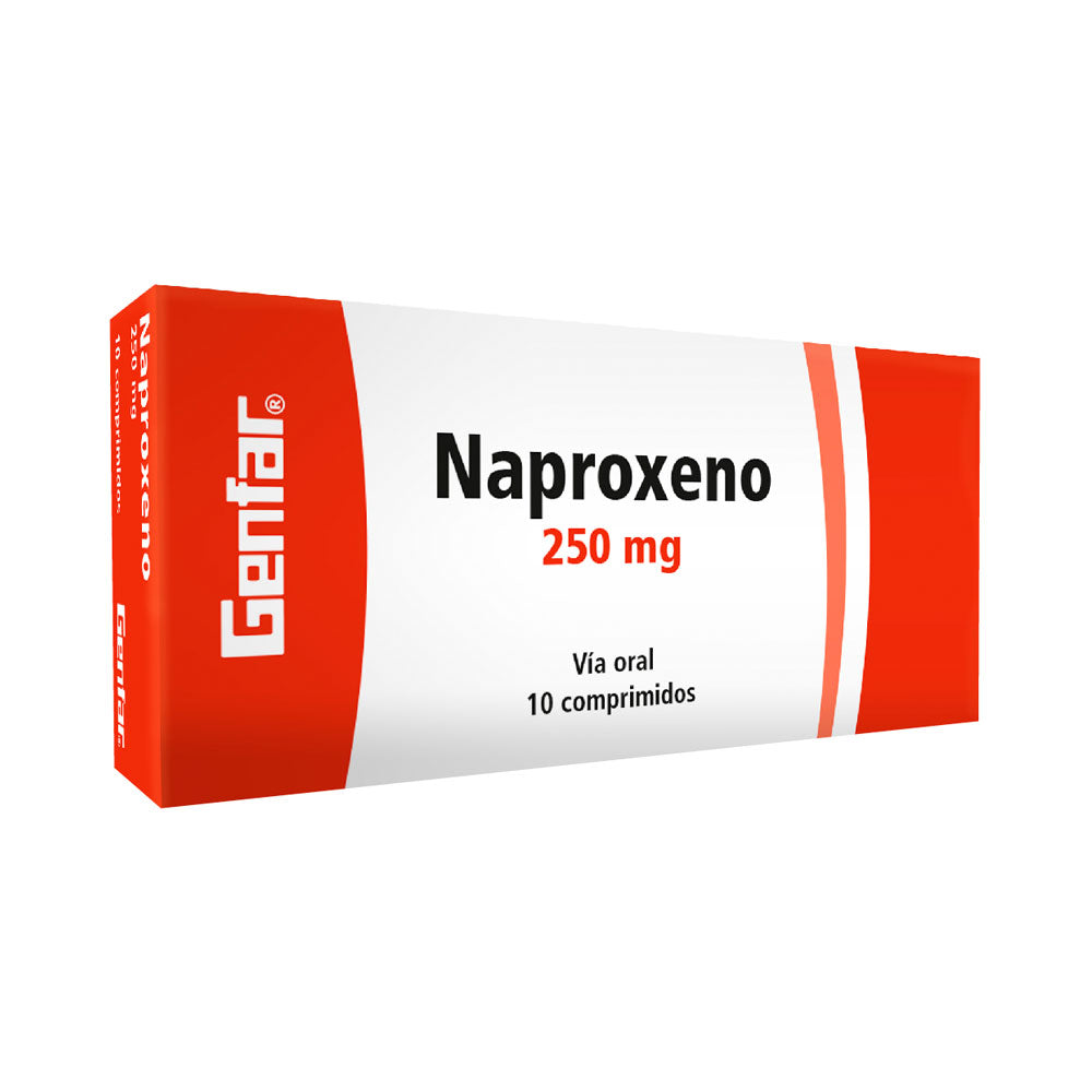 NAPROXENO GENFAR TABLETAS 250 MG CAJA X 10 UNDS