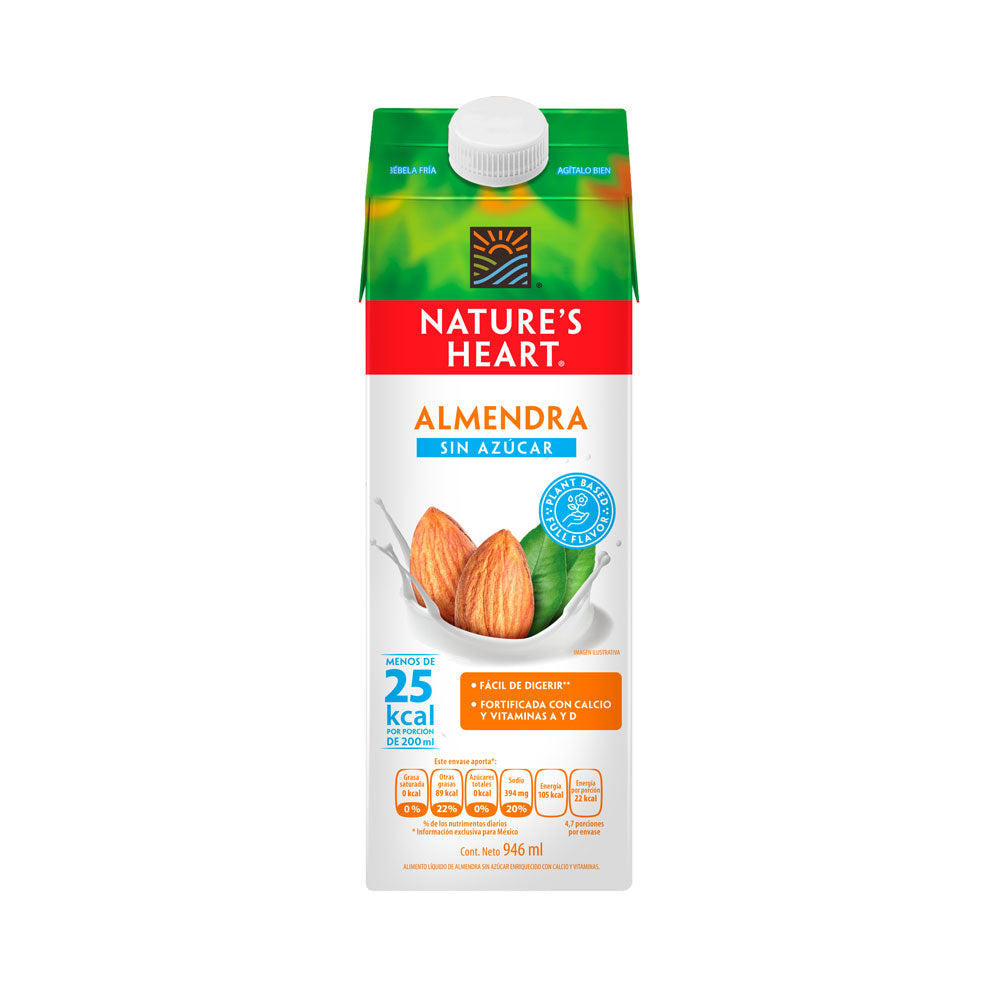 NATURES HEART BEBIDA ALMENDRA SIN AZUCAR TETRAPACK 946ML