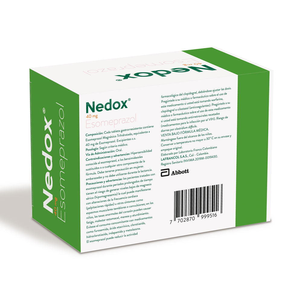 NEDOX TABLETAS RECUBIERTAS 40 MG CAJA X 56 UNDS