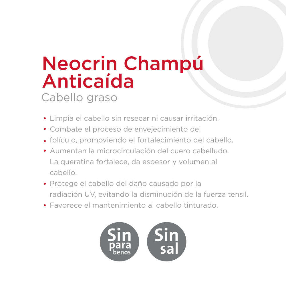 NEOCRIN CAIDA CABELLO GRASO SHAMPOO CAJA 250 ML