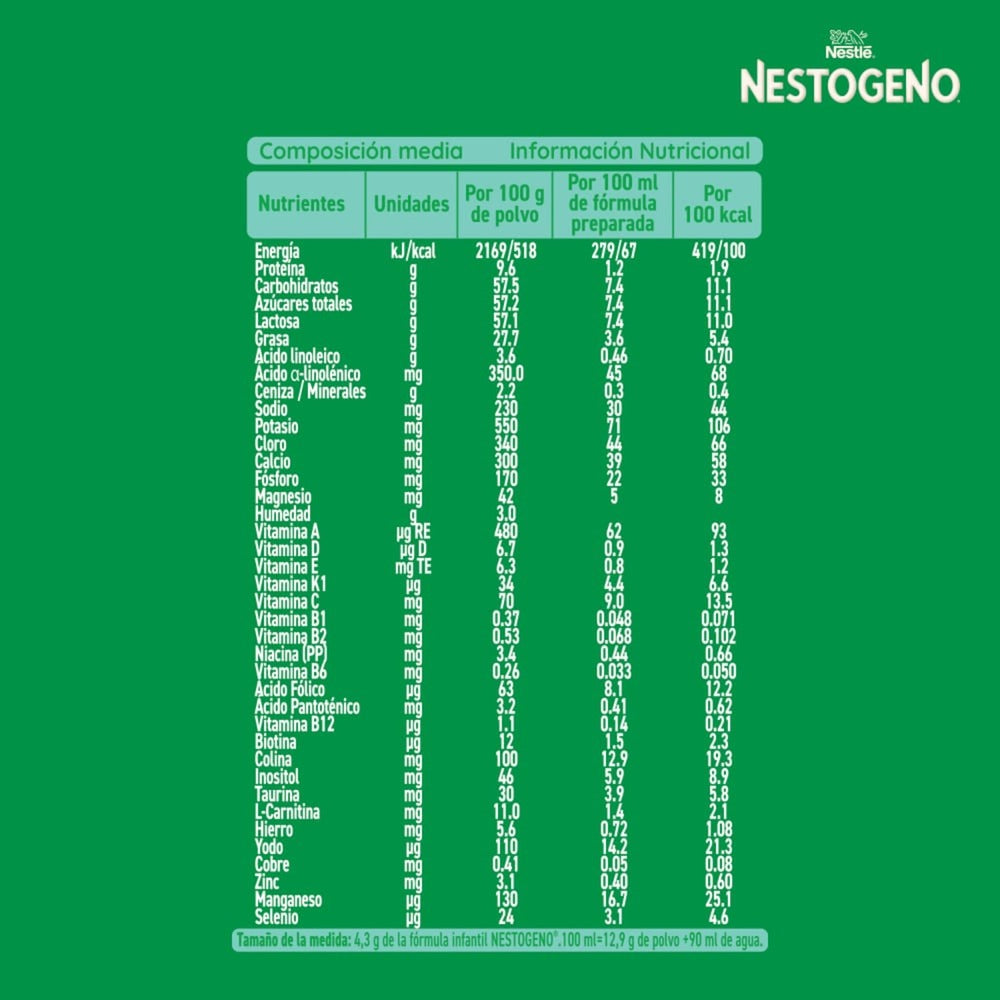 NESTOGENO 0 A 12 MESES BOLSA 135 G