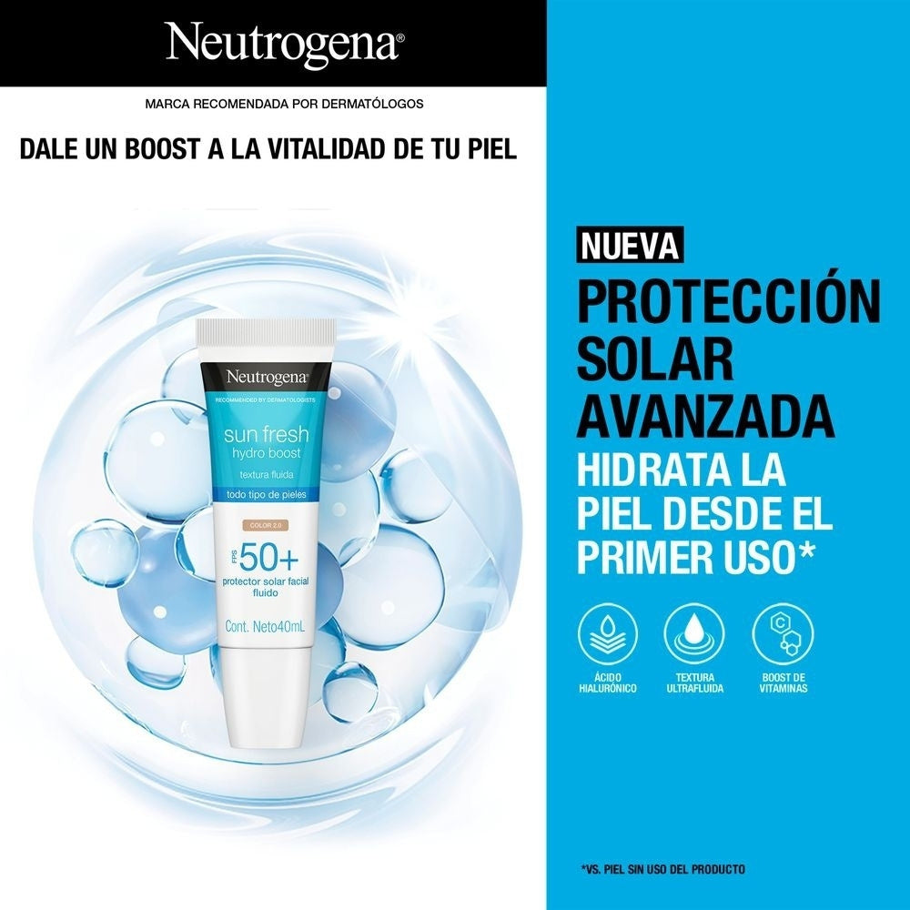NEUTROGENA HB SUN FRESH PROTECTOR SOLAR FACIAL FPS 50 CLARO TUBO 40 ML