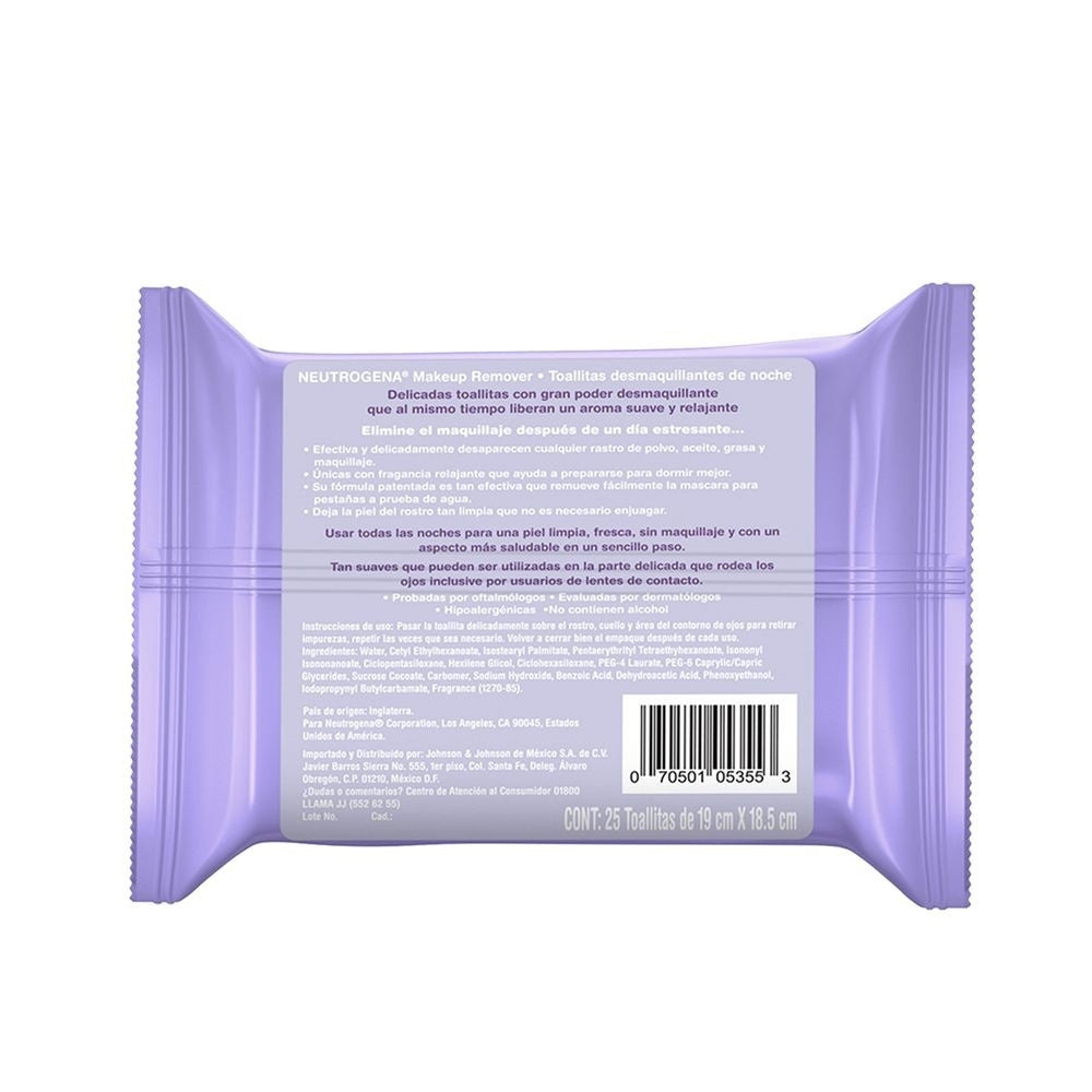 NEUTROGENA NIGHT TOALLITAS DESMAQUILLADORAS BOLSA X 25 UNDS