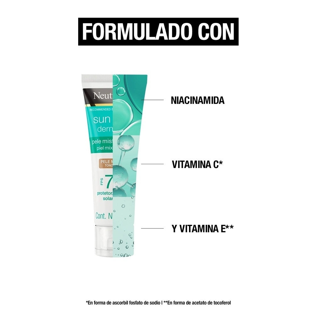 NEUTROGENA SUN FRESH DERM CARE PROTECTOR SOLAR SPF 70 TONO MEDIO TUBO 40 G