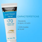 NEUTROGENA SUN FRESH FACIAL PROTECTOR SOLAR FPS 70 TUBO 40 G