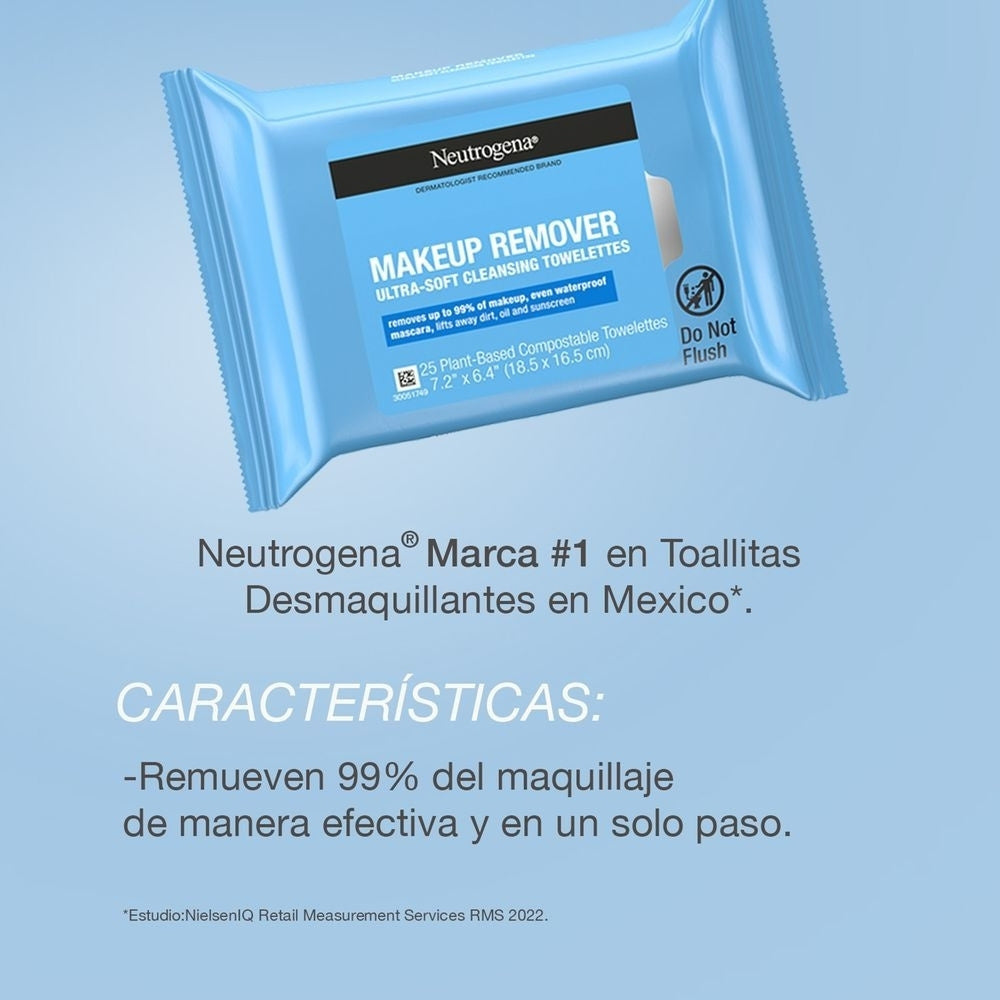 NEUTROGENA TOALLITAS DESMAQUILLADORAS BOLSA X 25 UNDS