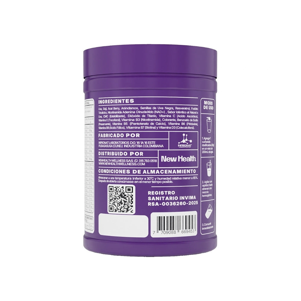 NH-RESV RESVERATROL SABOR UVA NEW HEALTH POTE 500 G