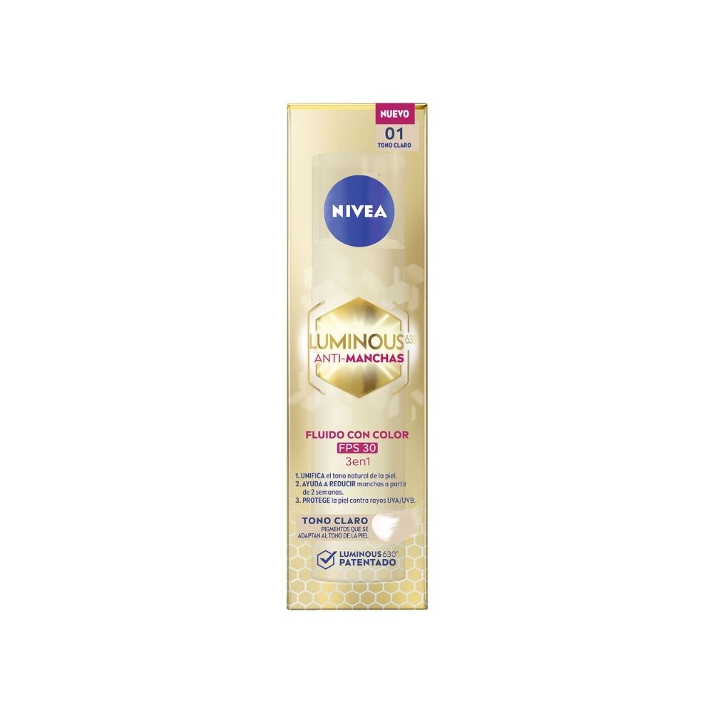  NIVEA LUMINOUS 630 FLUIDO FPS 30 TONO CLARO CAJA 40 ML