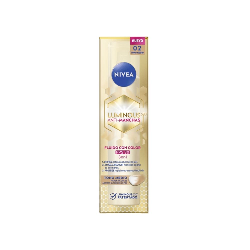  NIVEA LUMINOUS 630 FLUIDO FPS 30 TONO MEDIO CAJA 40 ML