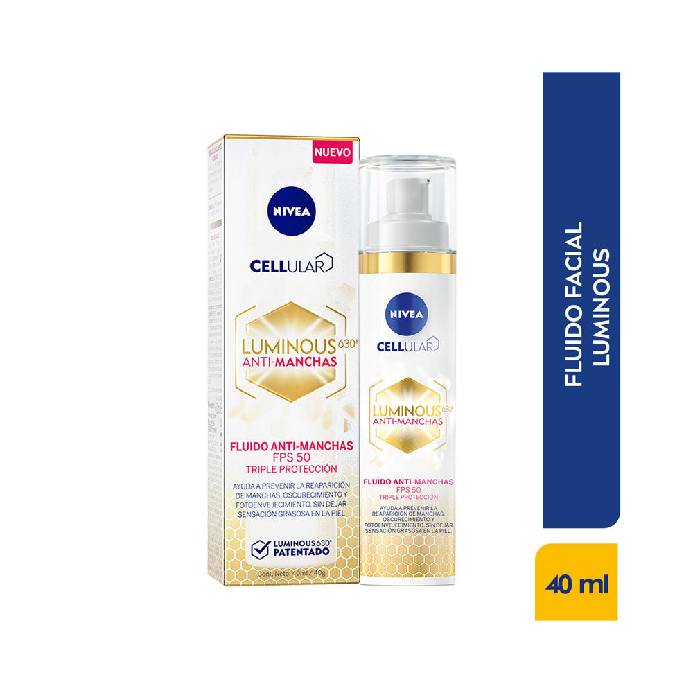  NIVEA LUMINOUS 630 FLUIDO SPF 50 ANTI-MANCHAS FRASCO 40 ML