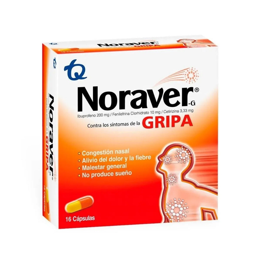 NORAVER GRIPA CAPSULAS CAJA X 16 UNDS