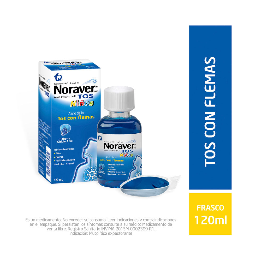 NORAVER NTF PEDIATRICO JARABE CHICLE FRASCO 120 ML