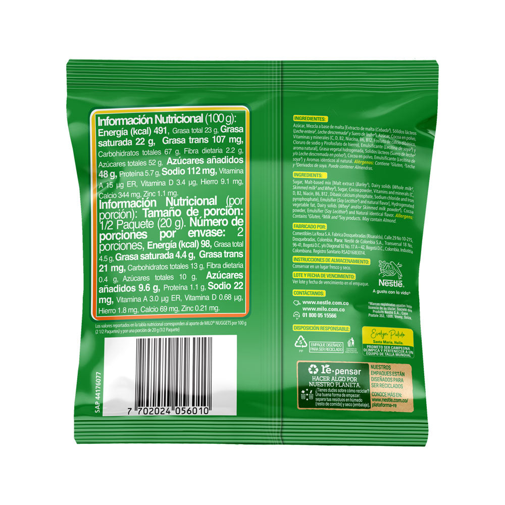  NUGGETS MILO BOLSA 40 G