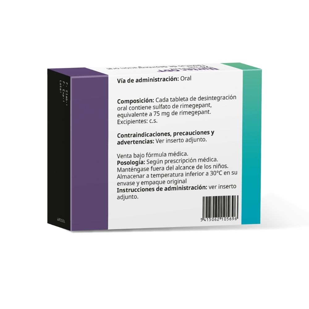 NURTEC ODT TABLETAS 75 MG CAJA X 2 UNDS