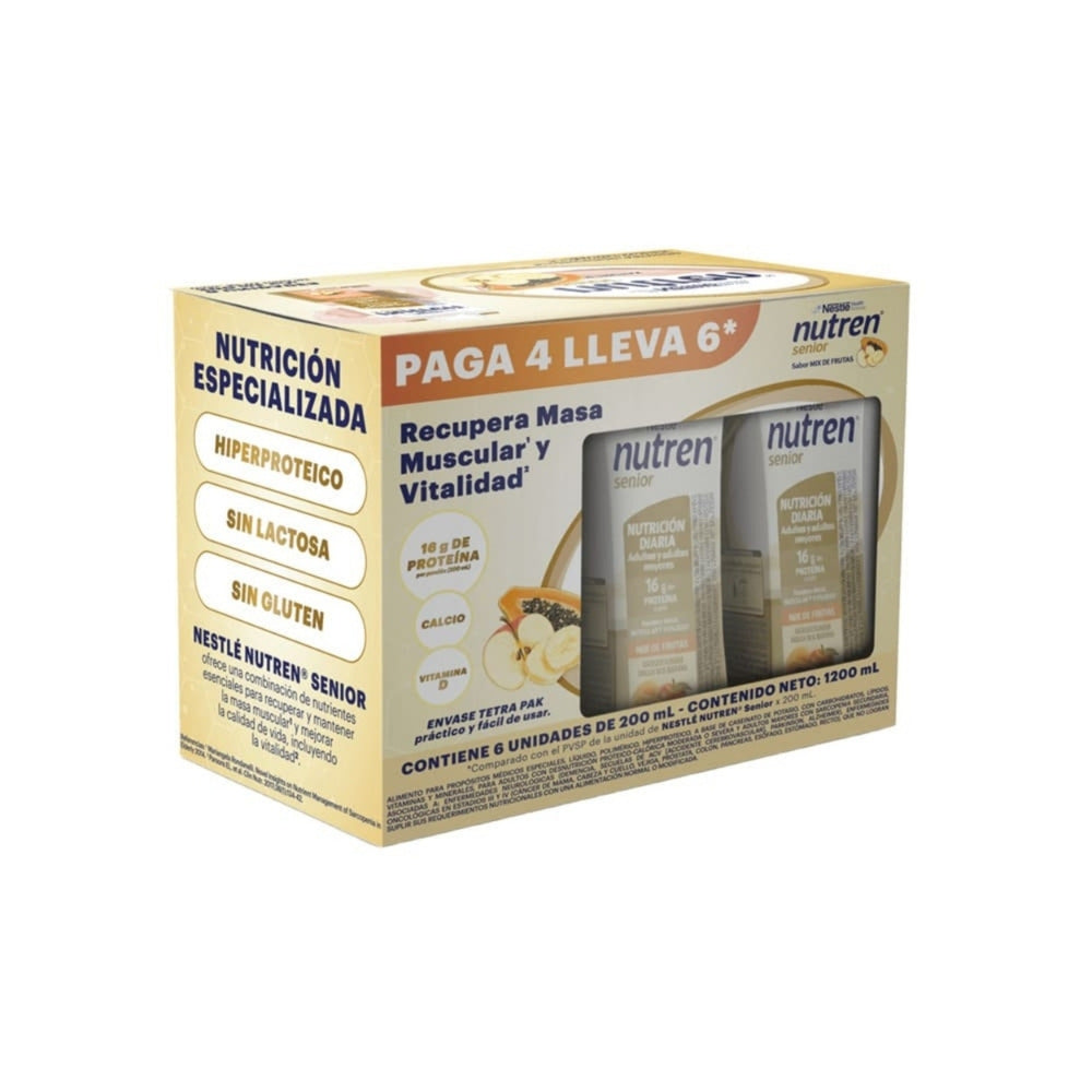 NUTREN SENIOR MIX FRUTAS 200ML LIQUIDO CAJA PAGUE 4 LLEVE 6