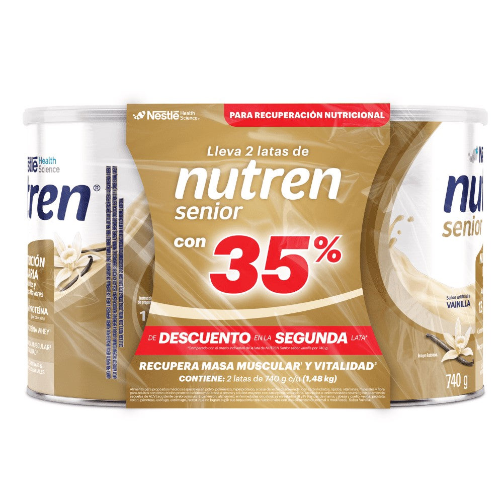 NUTREN SENIOR POLVO VAINILLA 2 X 740G