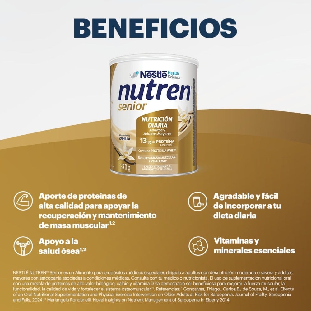 NUTREN SENIOR POLVO VAINILLA LATA 370 G