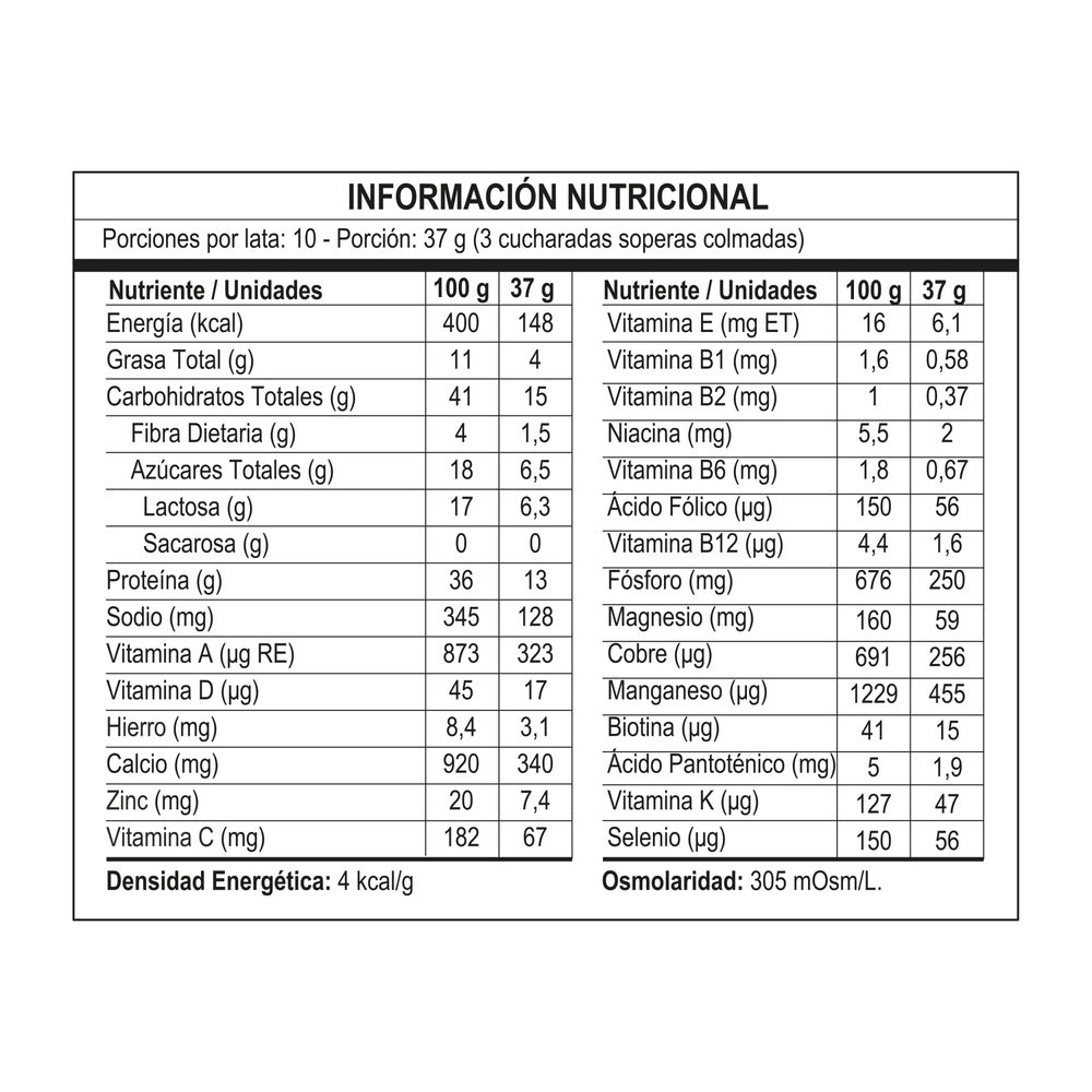 NUTREN SENIOR SIN SABOR POLVO LATA 370 G