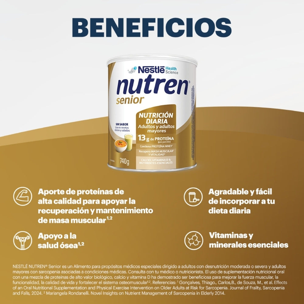 NUTREN SENIOR SIN SABOR POLVO LATA 740 G