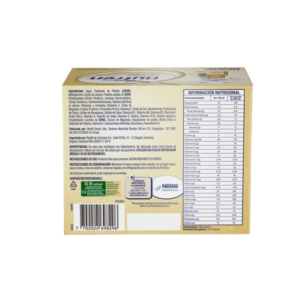 NUTREN SENIOR VAINILLA 200ML LIQUIDO CAJA PAGUE 4 LLEVE 6
