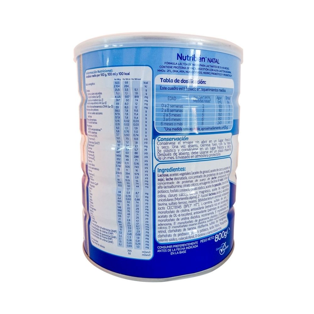 NUTRIBEN NATAL LECHE POLVO LATA 800 G