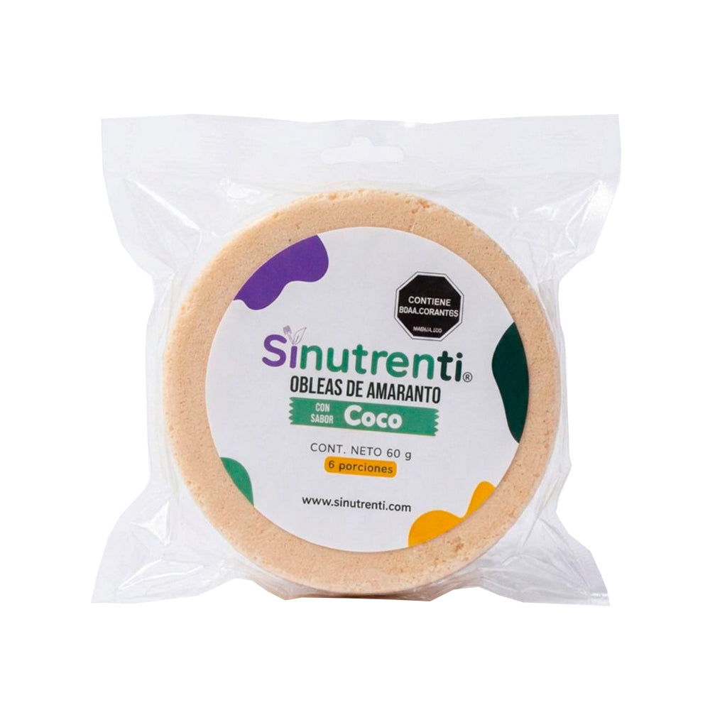 OBLEAS DE AMARANTO SINUTRENTI COCO PAQUETE 60 G