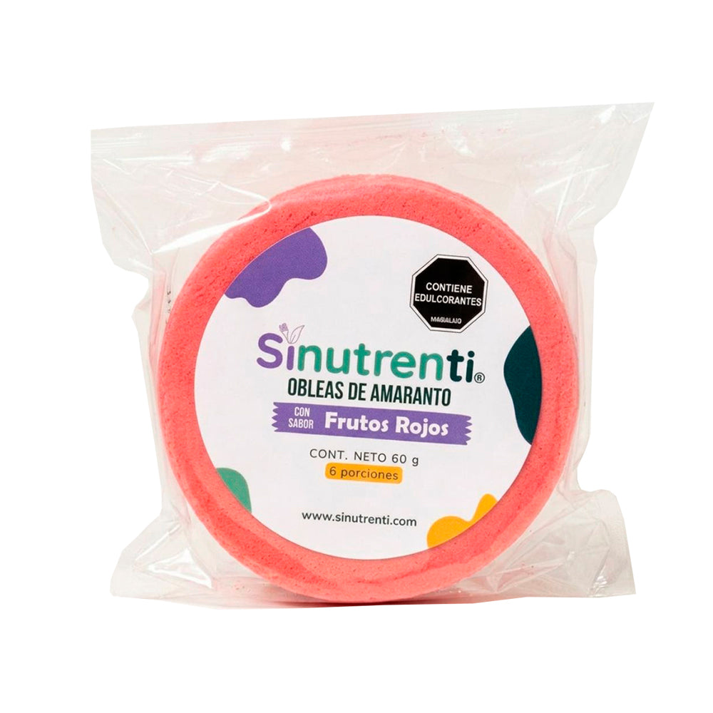 OBLEAS DE AMARANTO SINUTRENTI FRUTOS ROJOS PAQUETE 60 G
