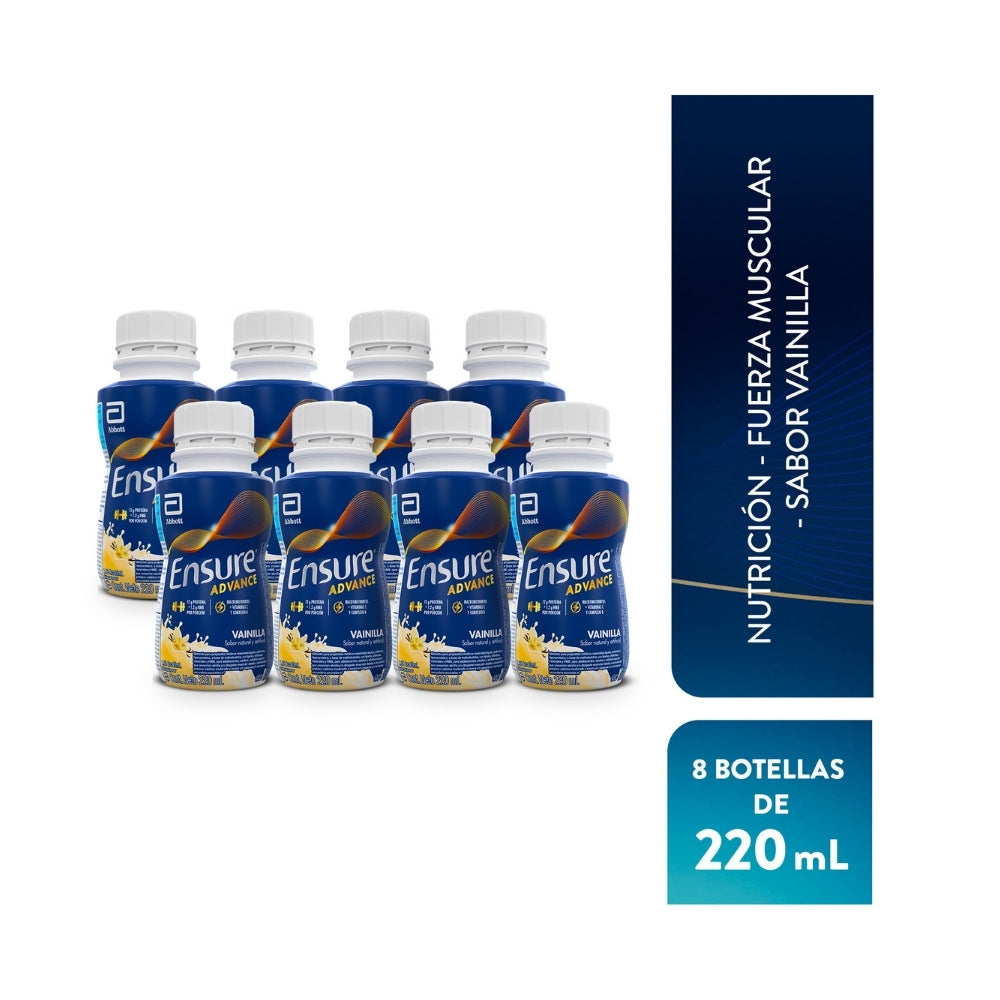 OFERTA ENSURE ADVANCE LIQUIDO VAINILLA FRASCO X 6 + 2 X 220 ML P.E 20%