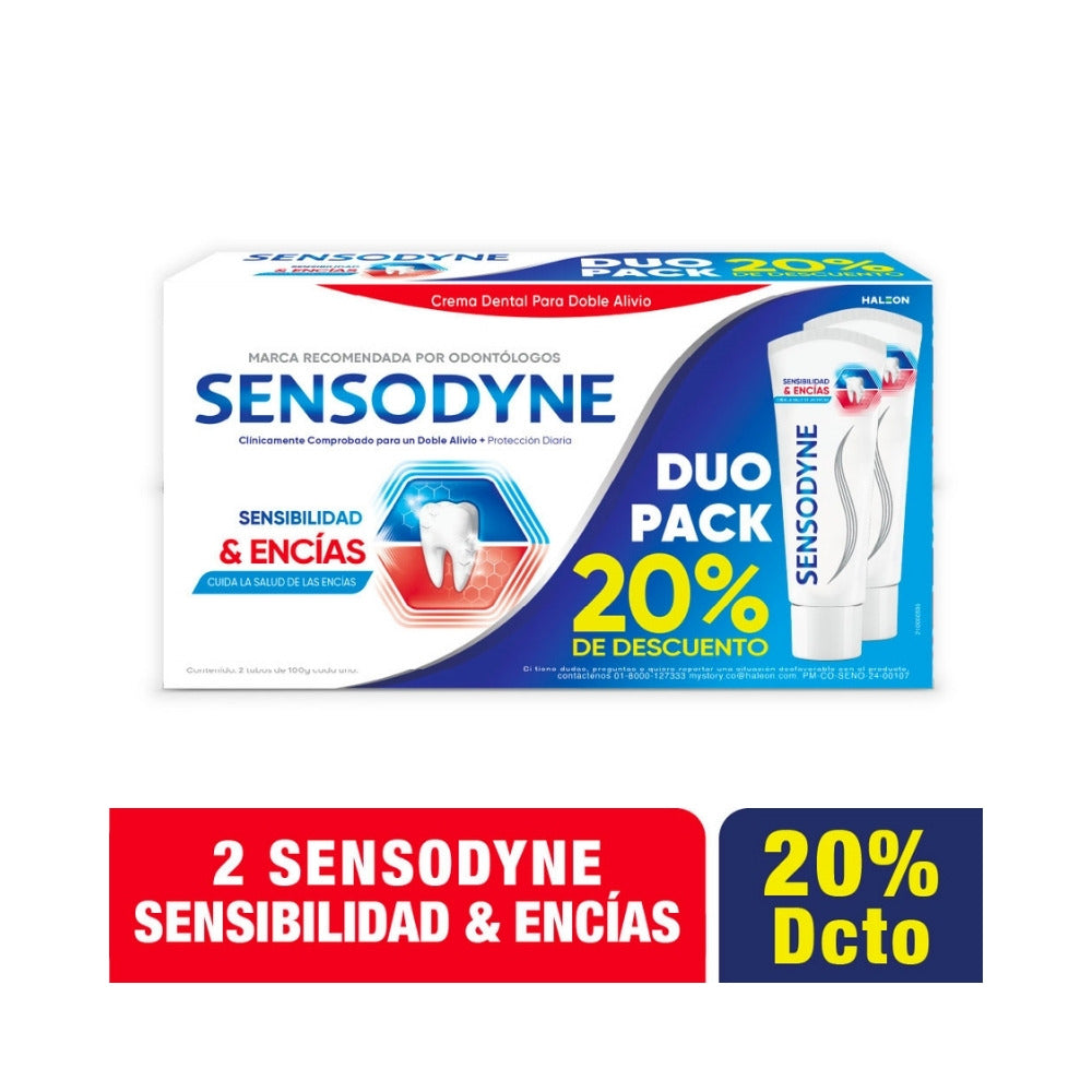 OFERTA SENSODYNE SENSIBILIDAD Y ENCIAS CAJA X 2 UNDS