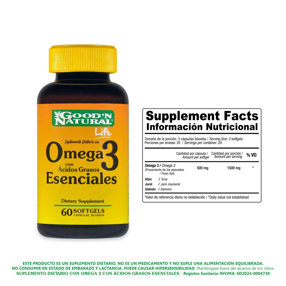 OMEGA 3 GOOD NATURAL SOFT GELS FRASCO X 60 UNDS