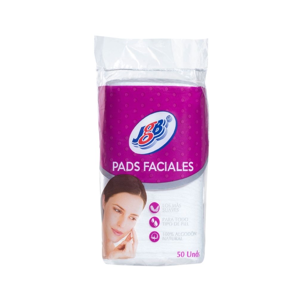 PADS FACIALES JGB DE ALGODON BOLSA X 50 UNDS