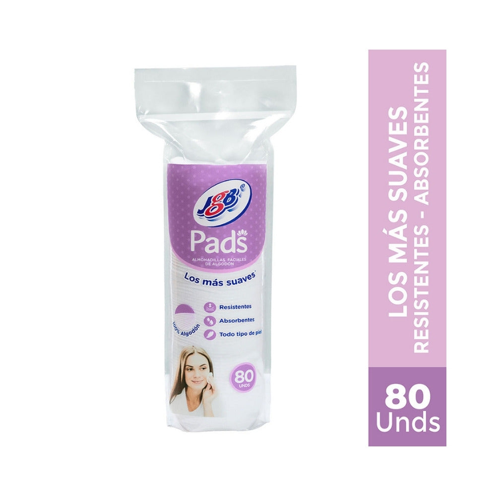 PADS FACIALES JGB REDONDOS BOLSA X 80 UNDS