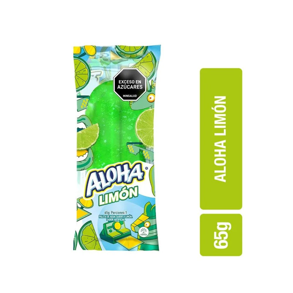 PALETA ALOHA CREM HELADO LIMON BOLSA 65 G