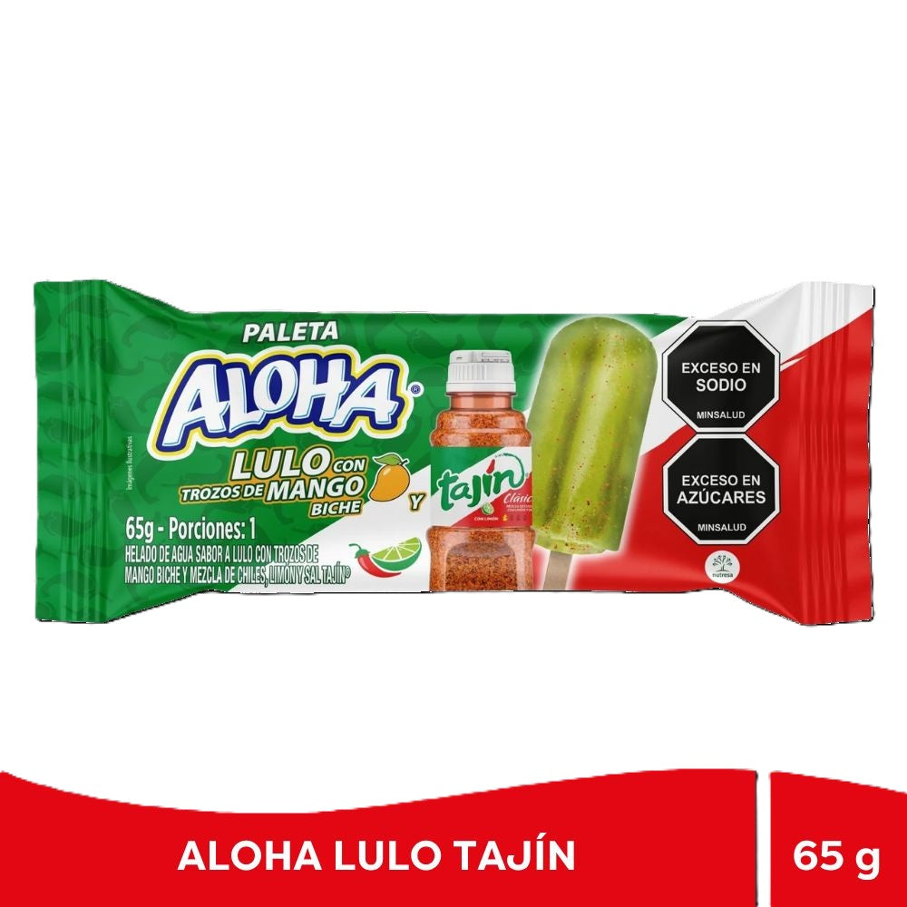 PALETA CREM HELADO ALOHA TAJIN LULO BOLSA 65 G
