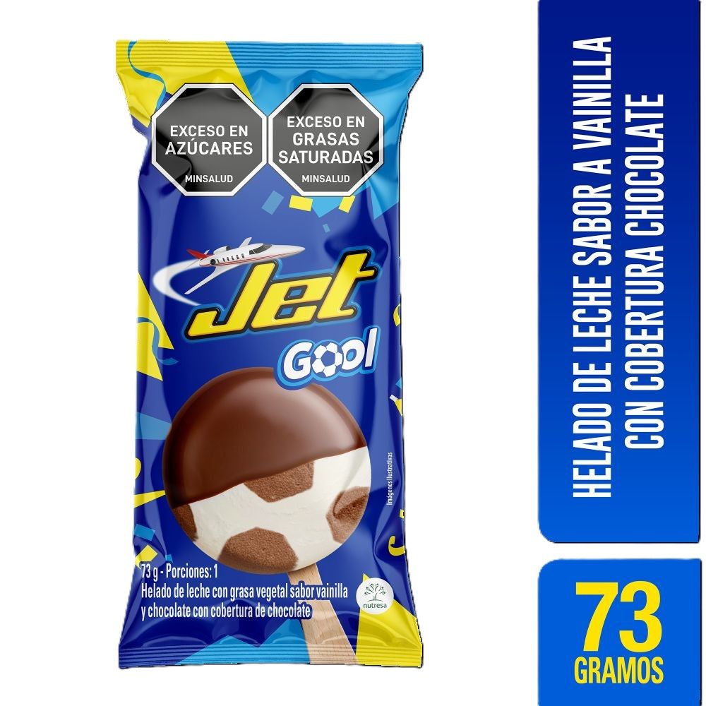 PALETA CREM HELADO JET GOOL VAINILLA Y CHOCOLATE BOLSA 73 G