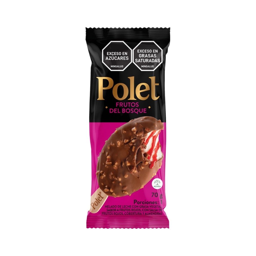 PALETA POLET CREM HELADO FRUTOS DEL BOSQUE BOLSA 70 G