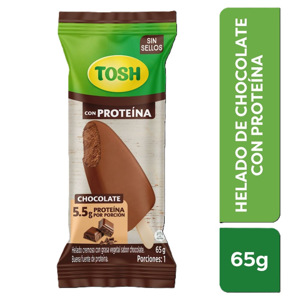 PALETA PROTEINA TOSH CREM HELADO CHOCOLATE BOLSA 65 G