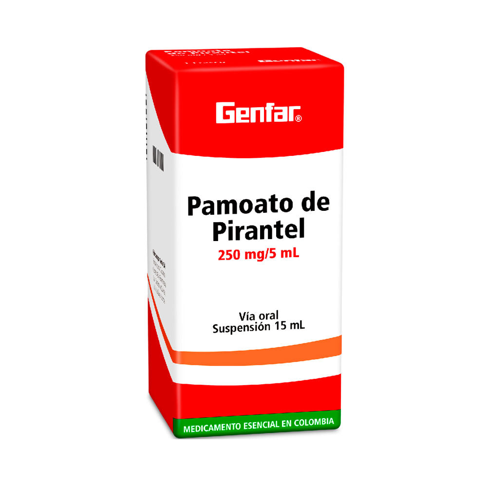 PAMOATO PIRANTEL GENFAR SUSPENSION 250 MG CAJA 15 ML