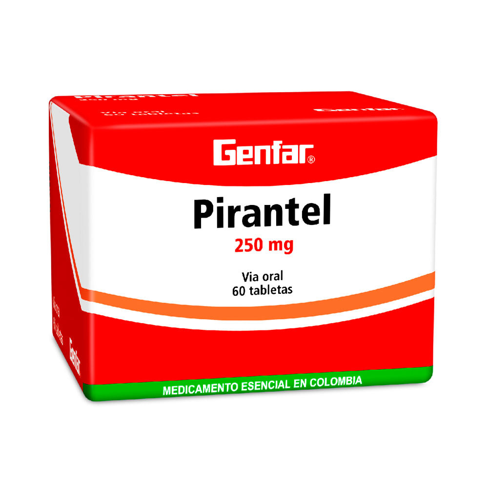 PAMOATO PIRANTEL GENFAR TABLETAS CAJA X 60 UNDS