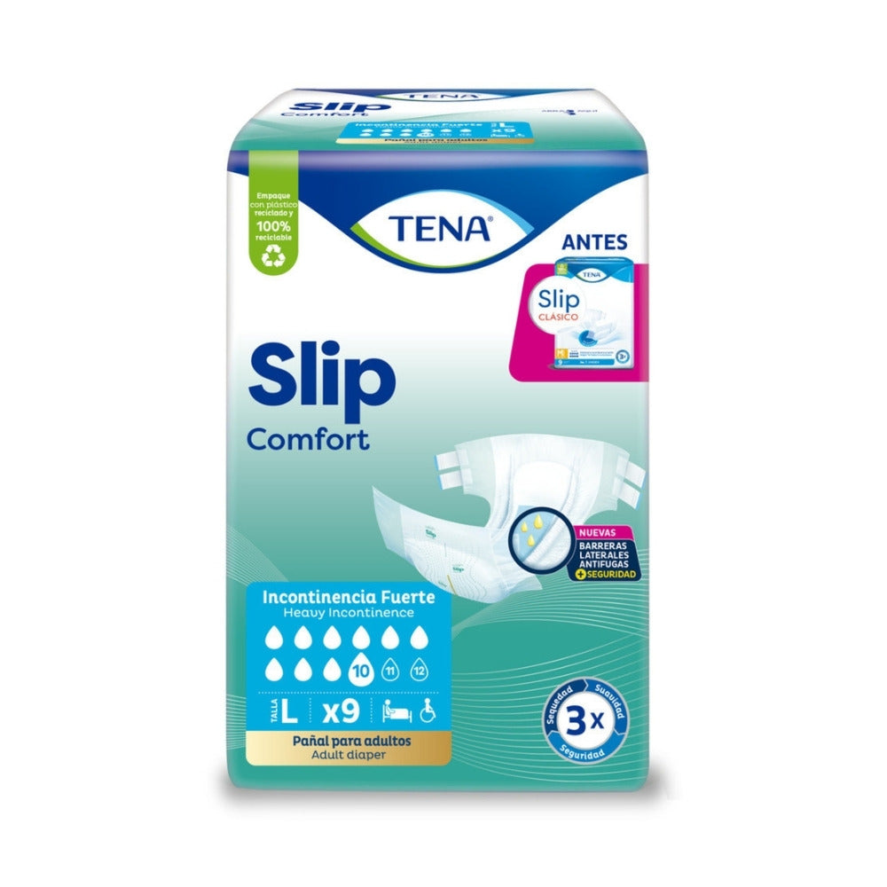 PAÑAL TENA SLIP COMFORT TALLA L BOLSA X 9 UNDS