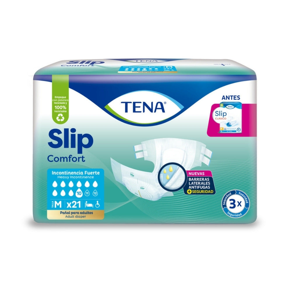 PAÑAL TENA SLIP COMFORT TALLA M BOLSA X 21 UNDS