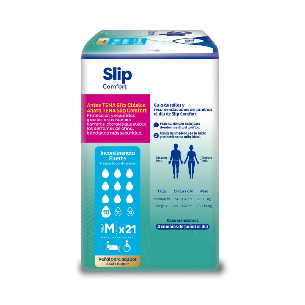 PAÑAL TENA SLIP COMFORT TALLA M BOLSA X 21 UNDS